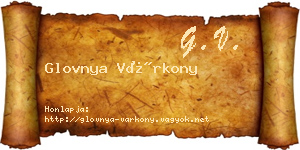 Glovnya Várkony névjegykártya
